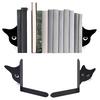 2Pcs Cat Book Stand Whimsical 3D Cat Design Sturdy Metal Construction Booklocks Powder-coated Decorative Bookends