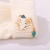 Cat Fishing Brooch Cute Cartoon Fishing Cat Brooch Cowboy Badges Pin Alloy Material for Bookbags Clothes Decorations