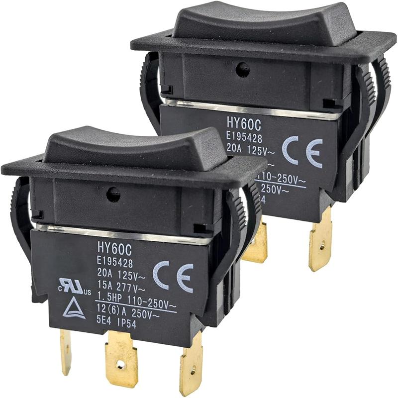 A25F-HY60C 3-Pin Rocker Switch 2-Pack Heavy-Duty For Industrial For Motor Equipment Ship Type Mechanical Systems
