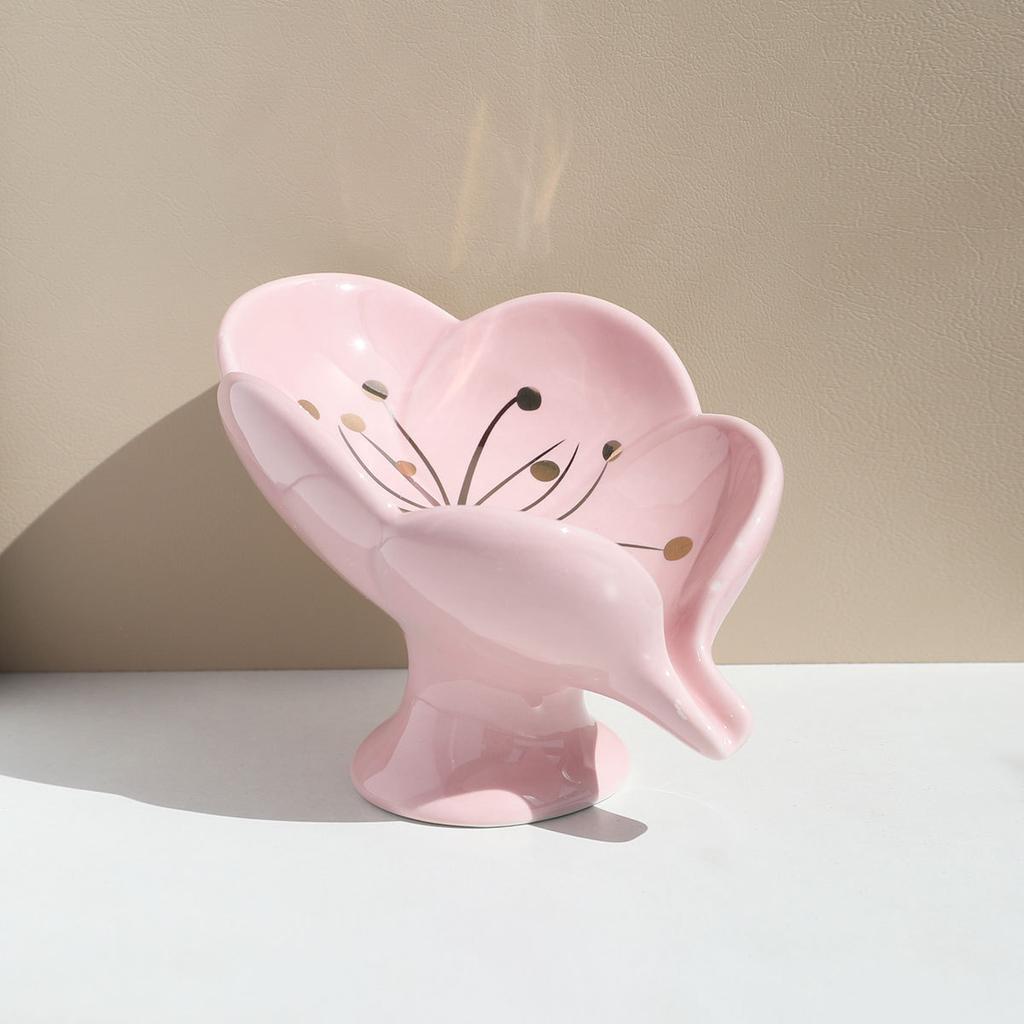 Мыльница, держатель для мыла в форме листа, самоосушающийся, керамический слив для раковины, ванной, душа, кухни, легко моется, сохраняет сухость, кремовый