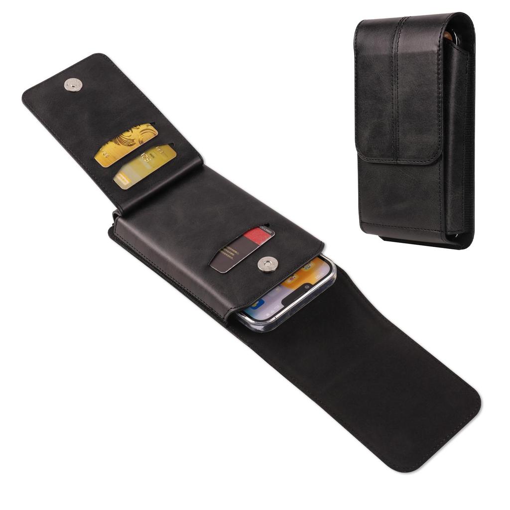 Роскошный кожаный чехол-книжка с отделением для карт и зажимом для ремня для мобильного телефона, мужская поясная сумка