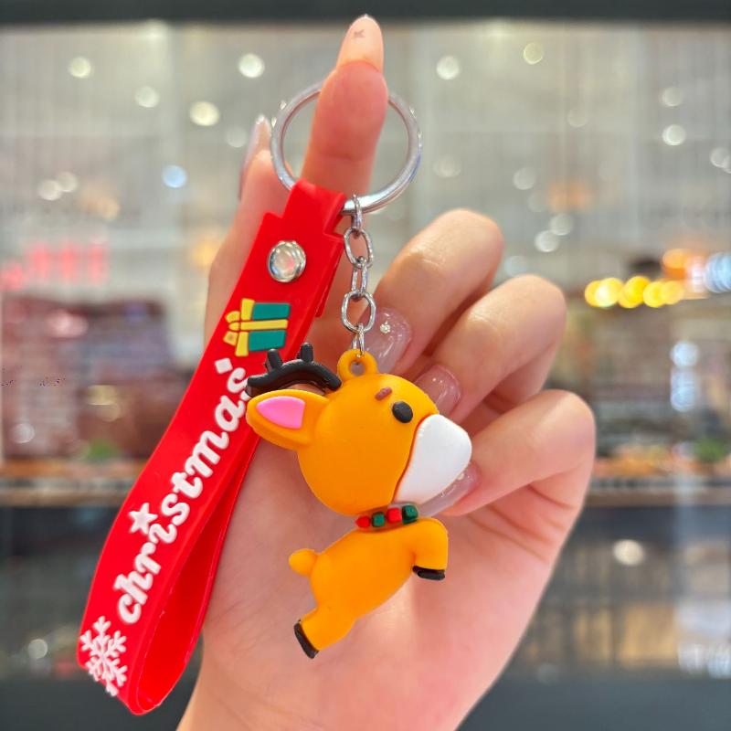 2 шт. Мультяшный милый Санта Клаус Дерево Брелок Рождественская вечеринка Украшение Сумка Украшения Подвеска для ключей автомобиля Изысканный маленький подарок