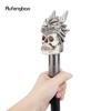 Серебряный Resin Череп Голова Дракона Трость Модная Декоративная Стальная Палка Джентльменская Элегантная Косплей Рукоять Посох 94см