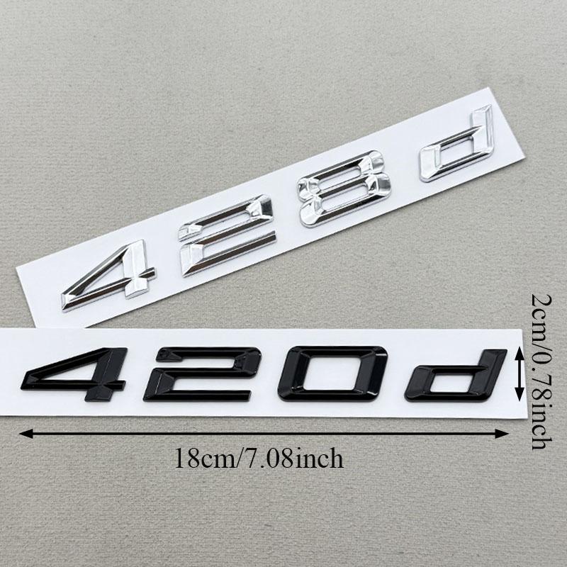 3D ABS Car Letters Logo 420d  428d Badge Sticker Rear Trunk Emblem Decals For BMW 4 Series 420d 420i F32 F36 Auto Tail Marking