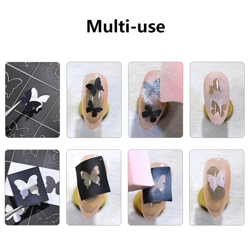 Hallow Star Heart Butterfly Nail Forms Fringe Tip Guides Sticker Diy Nail Art Tips Stickers Stencil Strips Manicure Tool Salon