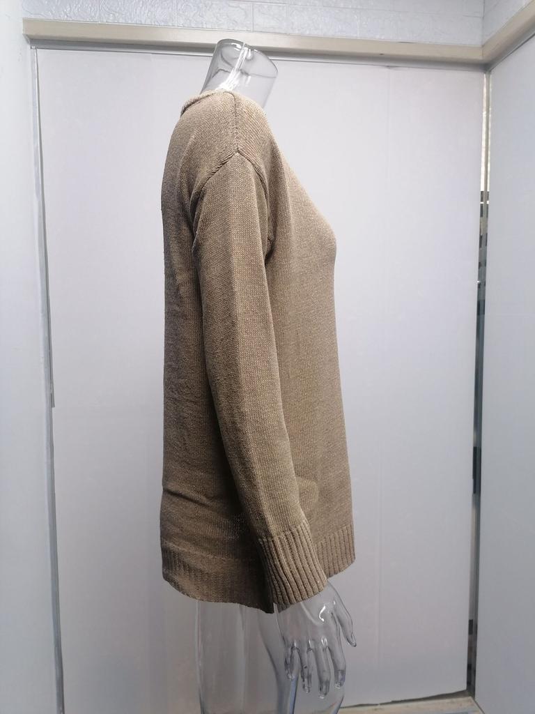 Модный женский свитер 2025 года осень и зима однотонный женский свитер с V-образным вырезом и длинным рукавом трикотажный топ трикотажная одежда джемпер базовый свитер пуловер