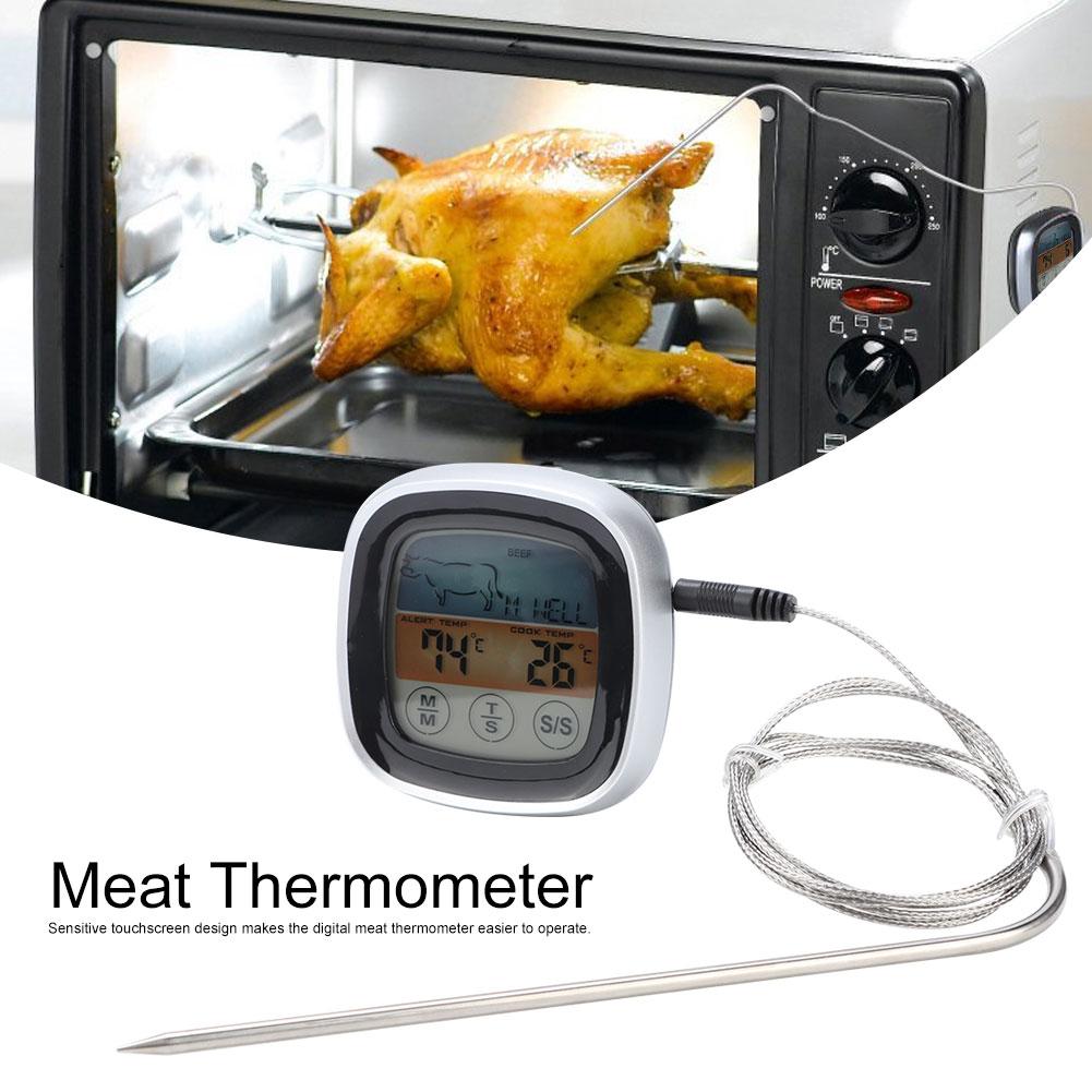 Touchscreen Electronic Thermometer Digital BBQ Oven Cooking Meat Thermometer for Grill Home