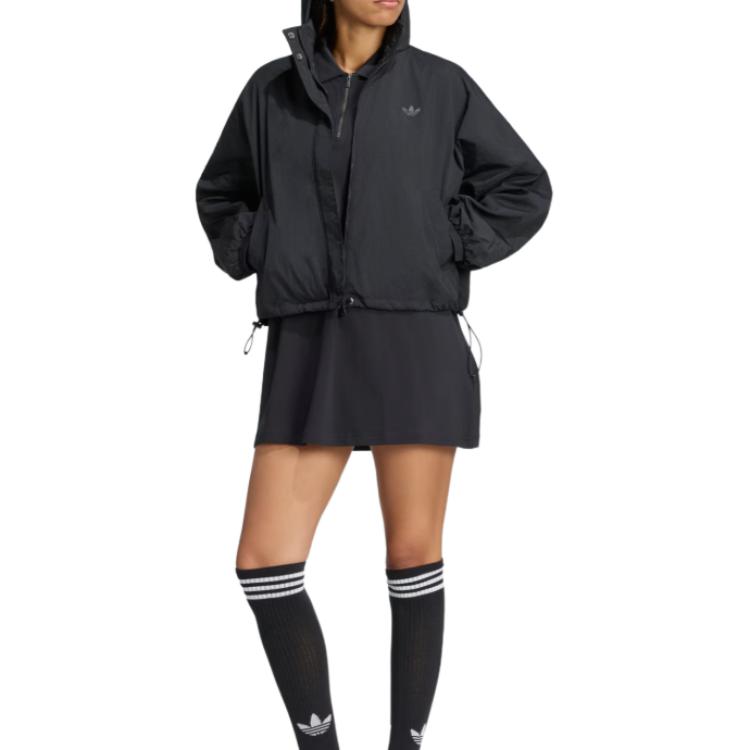 adidas Оригинальная легкая куртка с капюшоном и логотипом, свободного кроя, на молнии, с длинным рукавом, женская куртка KW7393