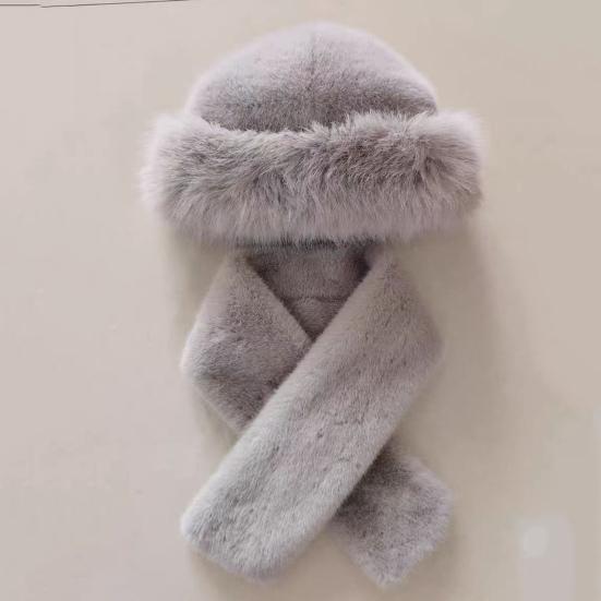 2 Pcs/Set Men Winter Mongolian Hat Neck Warmer Thick Stretchy Solid