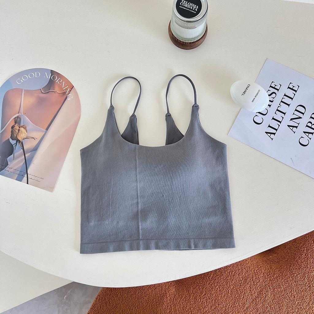 Hot Girl Black Suspender Women's Summer Sexy Outer Vest White Inner Tight Ins Thin Strap Short Top