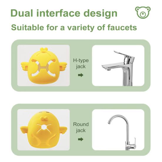 1/2Pcs Faucet Extender for Kids Safe Anti-Slip Design Splash-Proof Cartoon Shape Hand Washing Extension for Bathroom Sink Kitchen