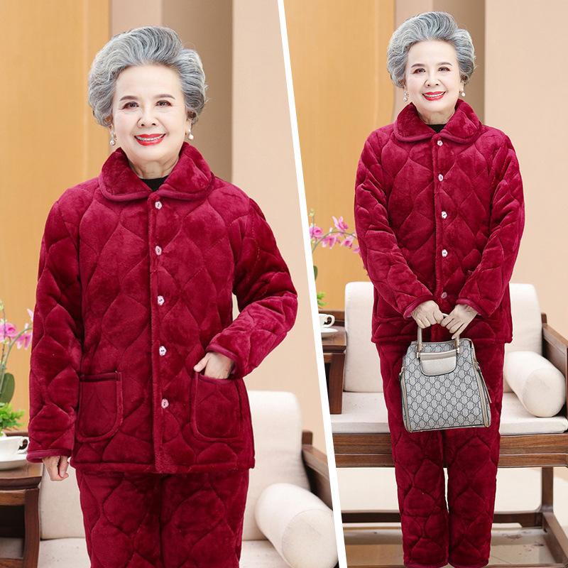 Зимний пижамный комплект Женское утолщенное термобелье Домашняя одежда комплект из двух предметов