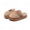 Fashion 2025 Autumn Winter Fashion Buckle Strap Slippers Home Cotton Shoes Women Indoor Fluffy Plush Warm Platform House Slippers