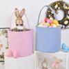 Пасхальное ведерко в клетку для детей, сумка для хранения в детской, подарочная корзина для новорожденных с ручкой для вечеринок по поиску пасхальных яиц