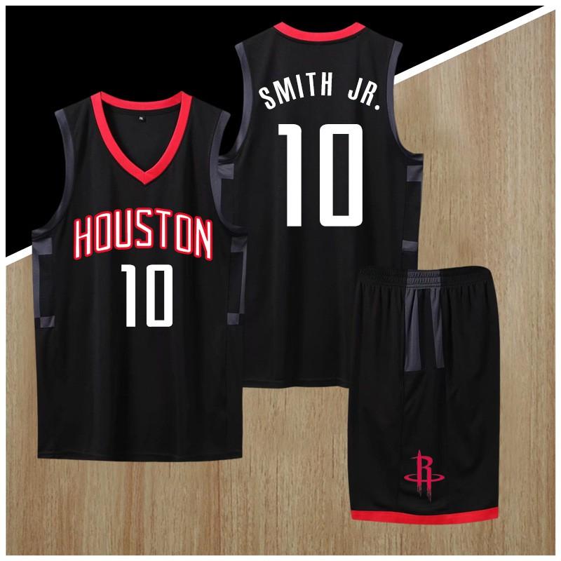 Basketball Jersey Set Rockets Team Quick Dry Sportswear Men