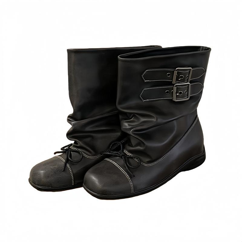 Новые короткие ботинки с бантом, женские балетки в стиле ретро, старые короткие голенища, плиссированные черные ботинки, женские оригинальные