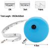 Retractable 150cm/60 Inch Candy Color Measurement Measuring Tool Keychain Tape Measure Soft Ruler