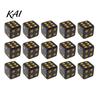 Crack Resistant Dice 5/10/15Pcs 16mm Black with Golden Dots, 6-Sided Acrylic Smooth Rolling Gaming Set, Classic Tabletop Board Game Accessories