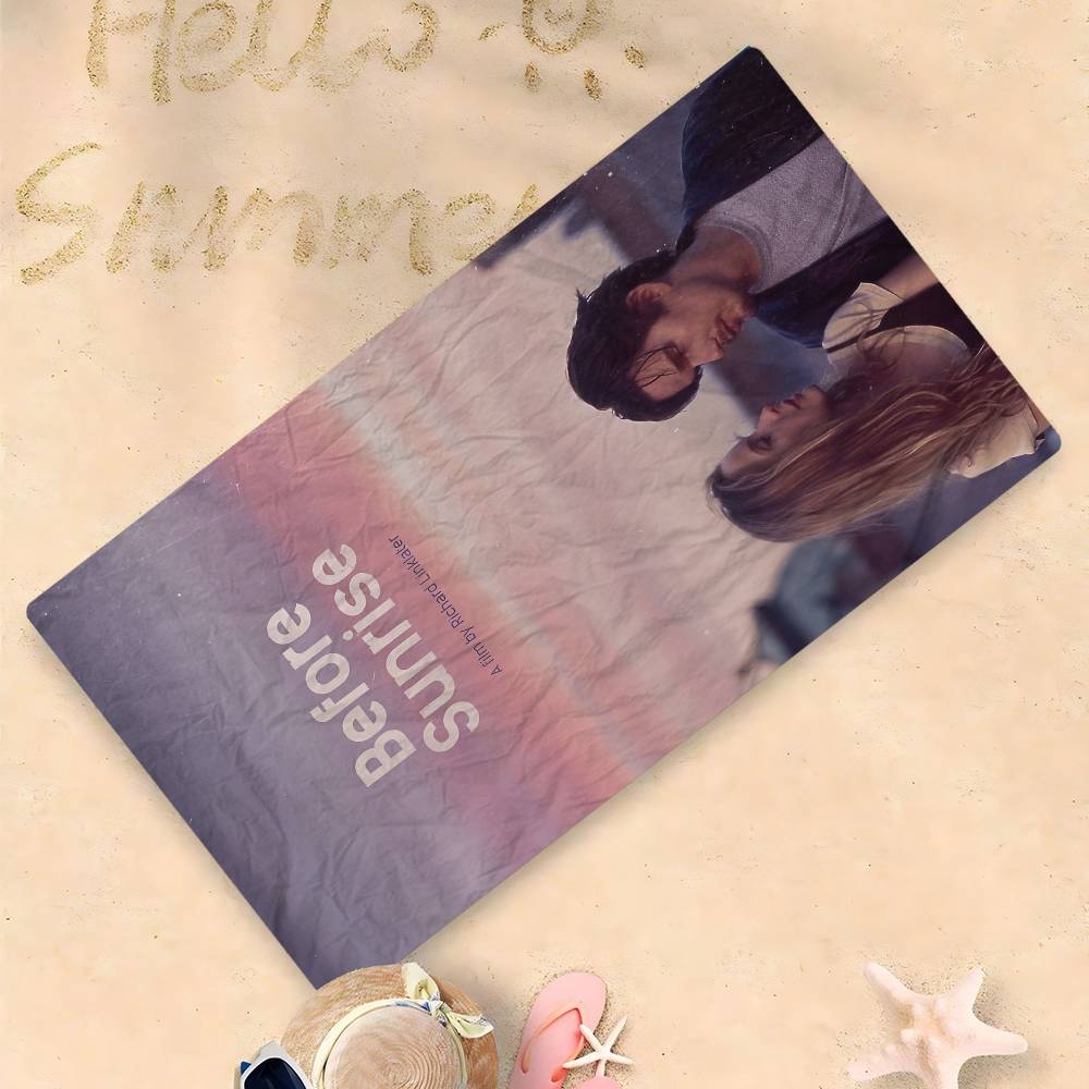 Classic Before Sunrise Anime Beach Swimming Towel Soft Absorbent Washcloth Children's Gifts for Kids Travel Camping Gym