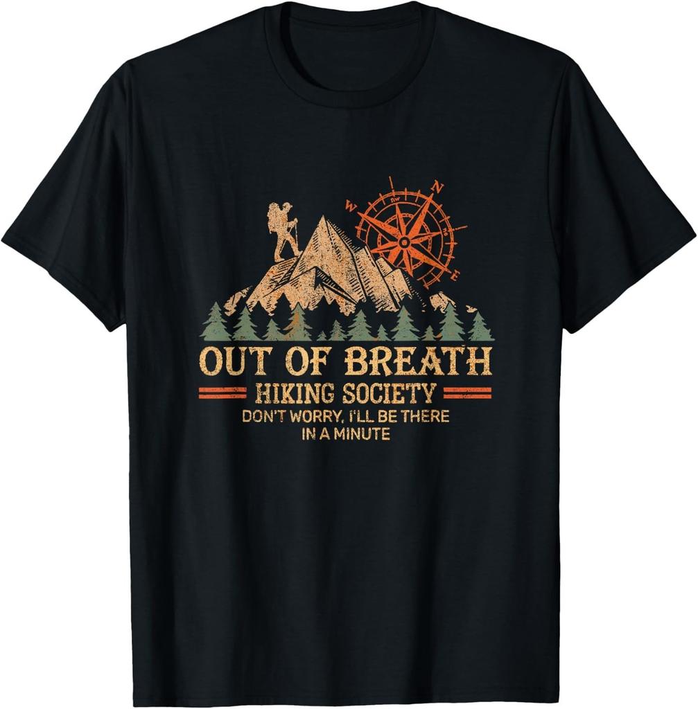 Out of Breath Hiking Society for Men unisex Hiker Nature Love T-Shirt