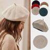 Knitted Sequined Beret for Autumn Winter Fashionable Woolen Hat for Women Versatile Artist Hat