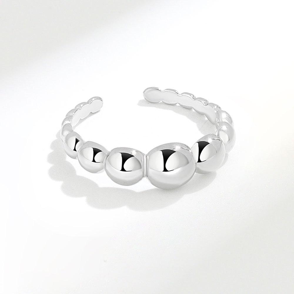 Geometric Glossy Concave Convex Shaped Ring Female Niche Design Personality High Sense Finger Ring Ins Cold Temperament Opening Index Finger Ring