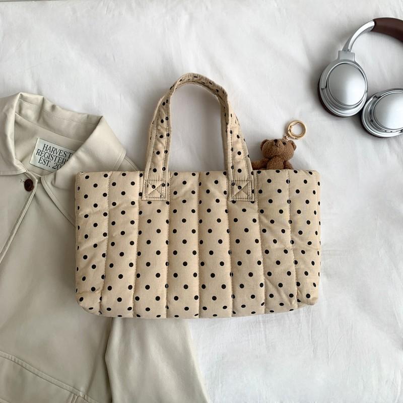South Korea Ins Style New Wave Dot Design Handbag Large-capacity Literary Casual Niche 100