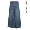 ELLASSAY Women's Lyocell Denim High-Waist A-Line Skirt