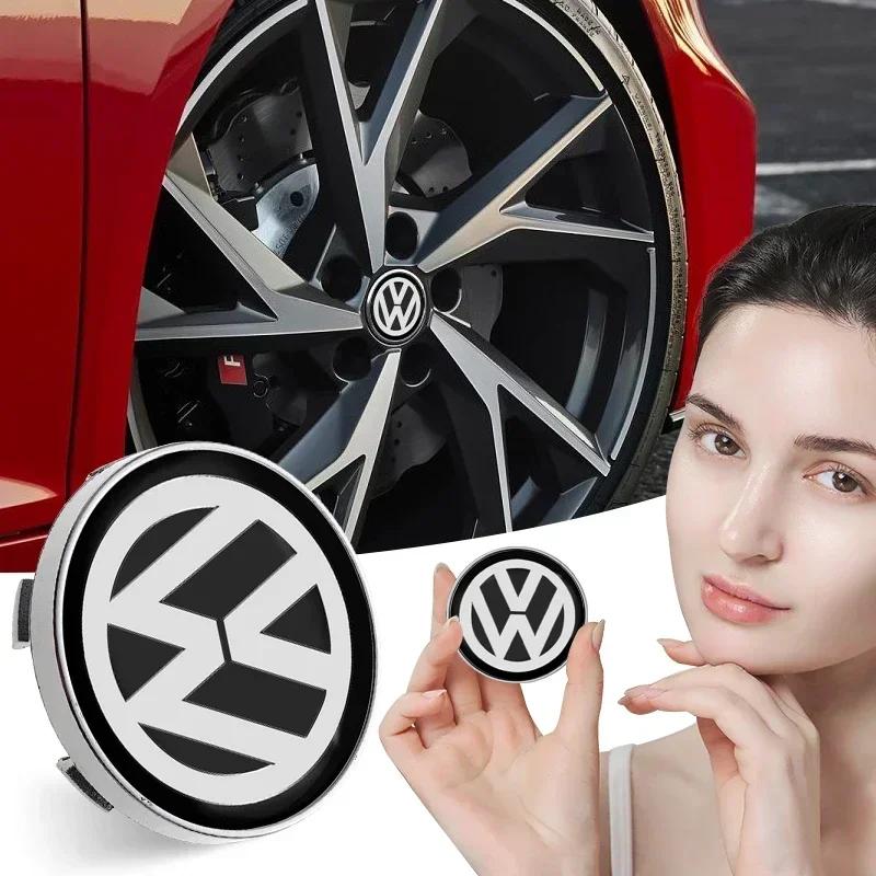 For VOLKSWAGEN VW 4pcs 56/60mm Car Wheel Center Cover Stickers Hub Caps Sticker Car Accessories For Volkswagen Golf Polo Tiguan ED1
