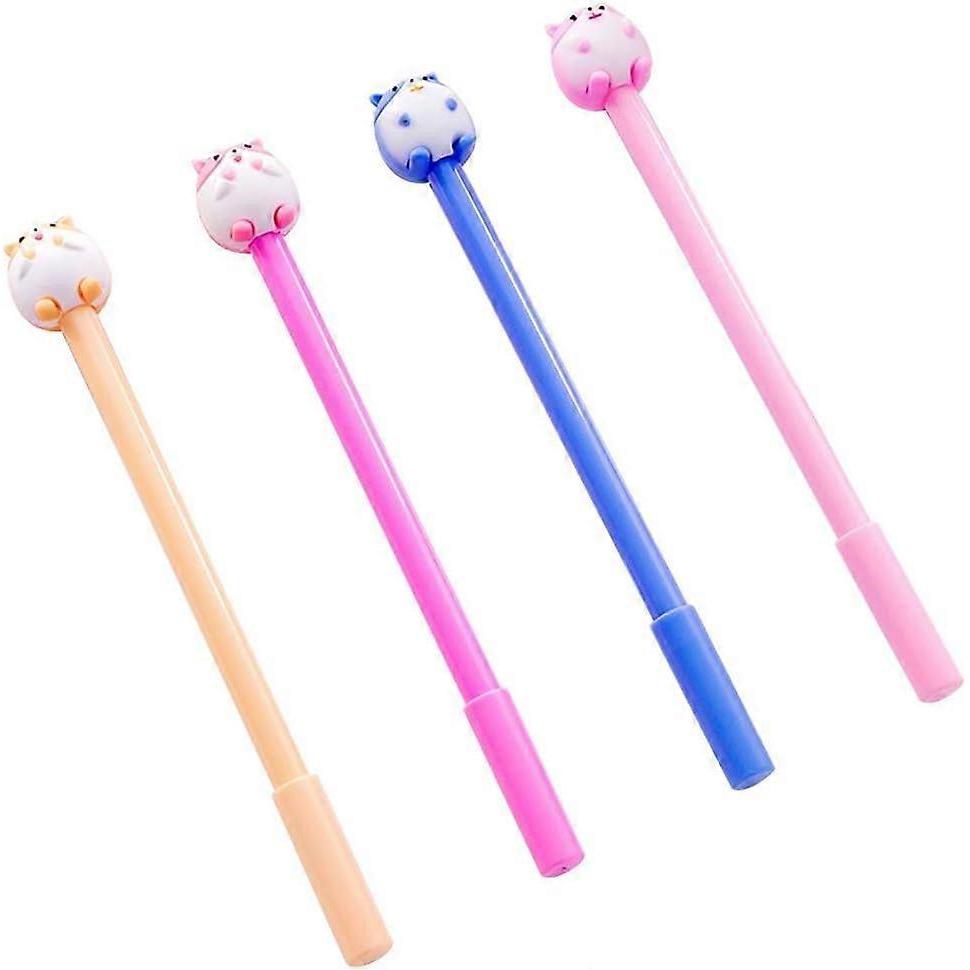 4pcs 0.5mm Kawaii Hamster Gel Pen Signature Neutral Pens Stationery