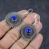 Natural Lapis Lazuli Gemstone Handmade 925 Sterling Silver Gift Earring 2" m7B67