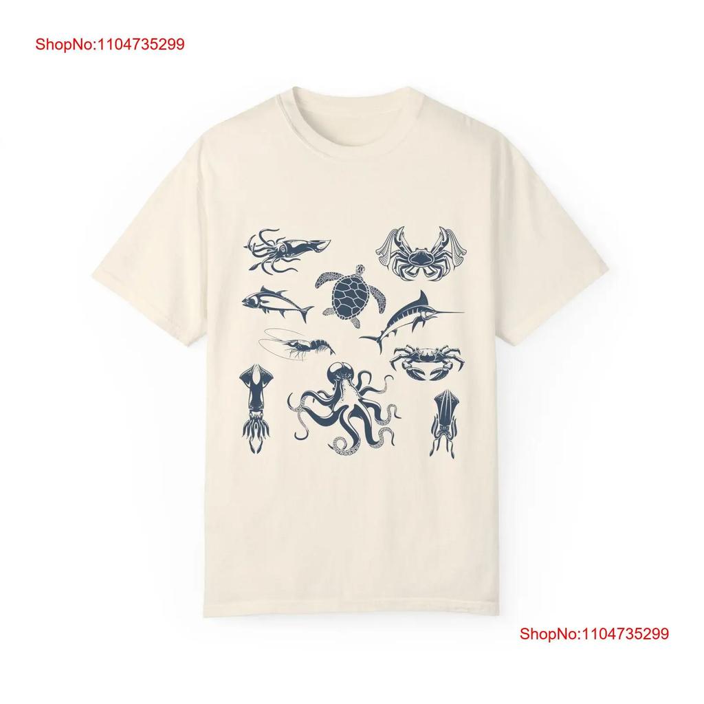 Vintage 90s Tattoo Sea Animal T Shirt Retro Ocean Nature Vintage Soft Top For Everyday Wear Versatile Slightly