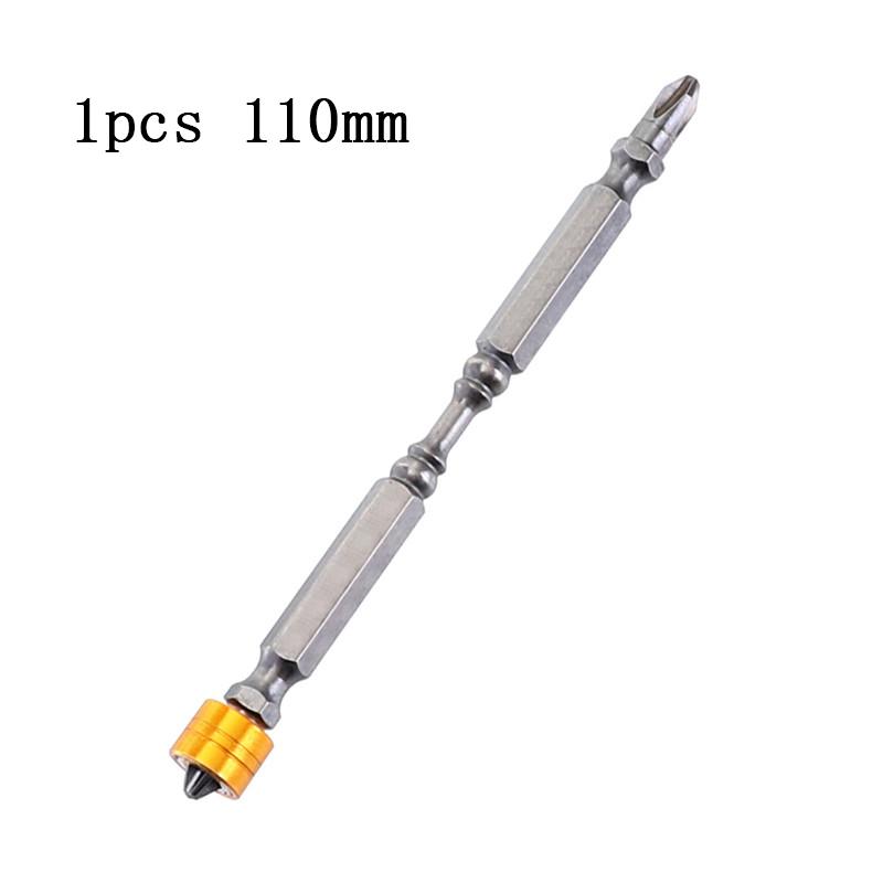 1 шт., 65/110 мм, магнитная электрическая отвертка Phillips, набор бит PH2, двойная головка, шестигранный хвостовик с магнитными кольцами для шурупов для гипсокартона