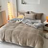 Winter Flannel Duvet Cover Solod Color Soft Warm Quilt Cover Cozy Thick Comforter Cover for Adults Children Queen King Bed Linen