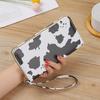 2024 Summer Korean-Style Contrast Cow Pattern Multi-Compartment Long Wallet