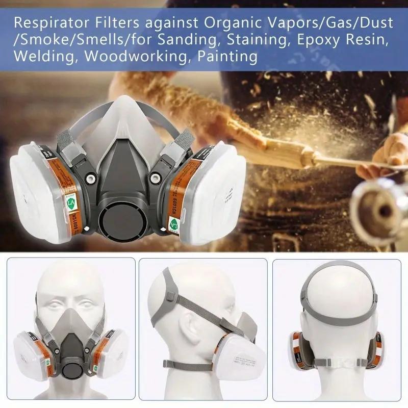 6200 Gas Mask 7-in-1/16-in-1 Reusable Half Face Mask with Filter, Suitable for Painting, Welding, Woodworking, and Organic Vapor