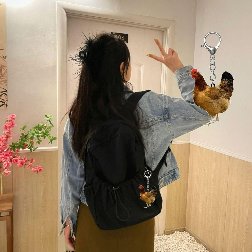 Акриловый рюкзак кулон курица сумка подвеска ювелирные изделия шарм курица акриловый брелок унисекс
