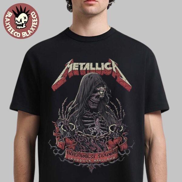 Футболка Metallica M72 Tour 2025 Лэндовер, Мэриленд, Цепной Скелет Арт Футболка Унисекс