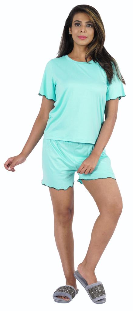 Inkmeso 2 Pcs Sleepwear Sets For Women Short Sleeve T Shirt & Shorts