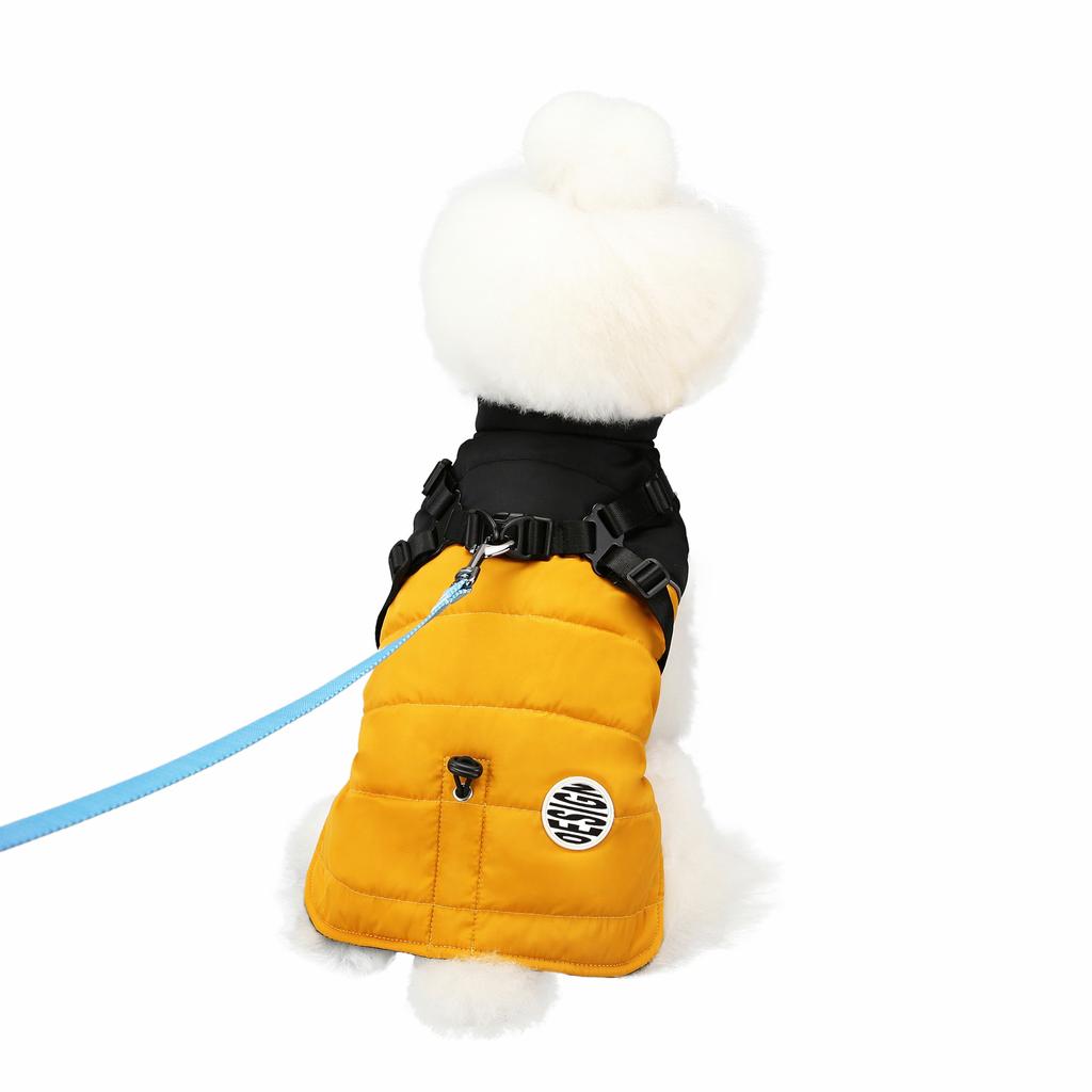 Pet Clothes Waterproof and Warm Dog Cotton-padded Clothes Winter Ski Clothes Chest and Back Integrated Dog Cotton Vest