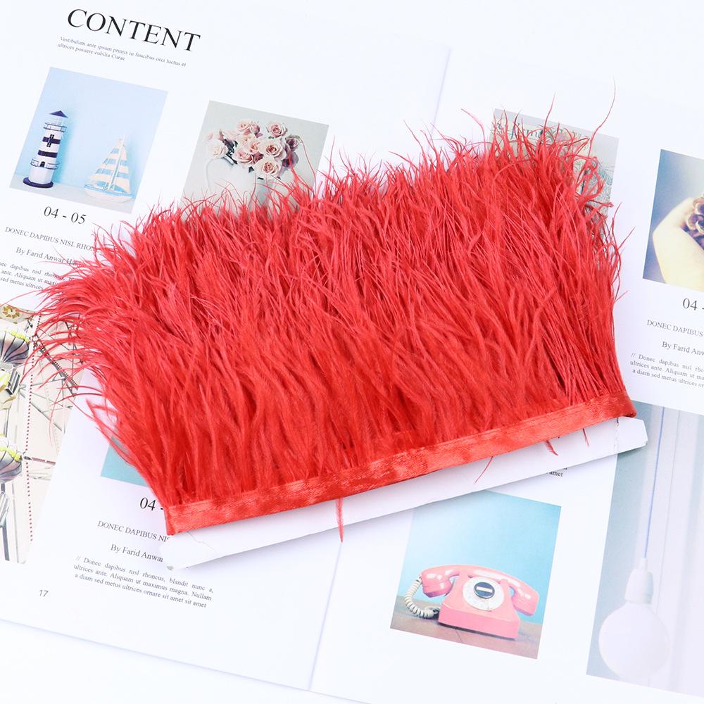 Край страусиных перьев 6-8 см, декоративные свадебные аксессуары, край вечернего платья 