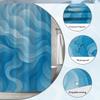Blue Wave Pattern Shower Curtain Machine Washable All Season Waterproof Privacy Protection Abstract Design Modern 12 Hooks