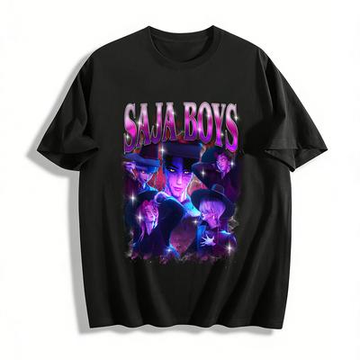 Стиль Киберпанк SAJA BOYS Топ с принтом Крутой Темный Аниме Персонаж Унисекс Повседневная Футболка Футболка из чистого хлопка