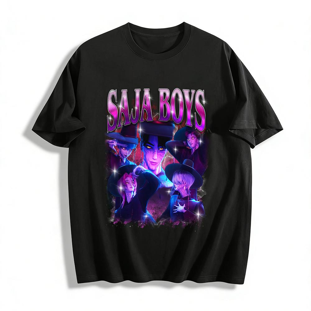 Стиль Киберпанк SAJA BOYS Топ с принтом Крутой Темный Аниме Персонаж Унисекс Повседневная Футболка Футболка из чистого хлопка