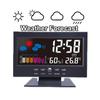 ЖК Цифровой Будильник с Подсветкой, Повтором, Термометром, Метеостанцией, Отображением Комнатной Температуры, Влажности, Времени, Даты