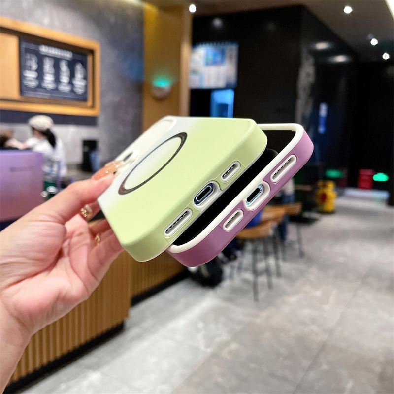 Роскошный магнитный чехол с градиентом и большим окном для iPhone 14 13 12 11 Pro Max противоударный чехол для iPhone 14 13 12 11