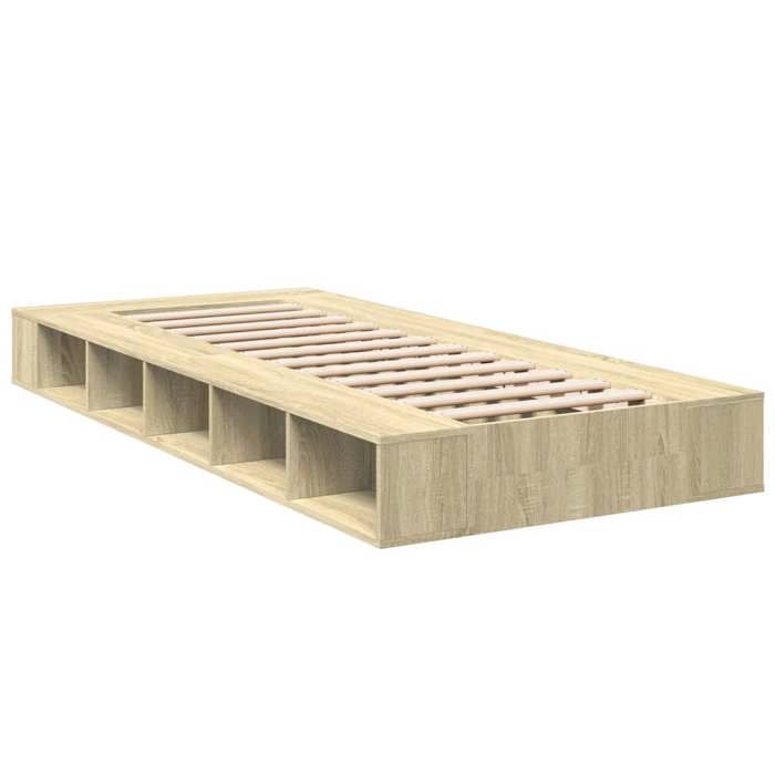 VidaXL Cadre de lit chêne sonoma 75x190 cm bois d'ingénierie, lit, lit de rangement, cadre de lit simple, lit simple, meuble 3280533