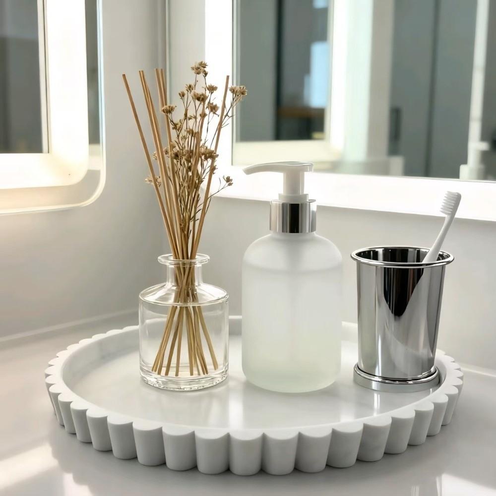 Wavy Edge Modern Decorative Tray Round Shape Multifunctional Tray New Storage Tray Coffee Table