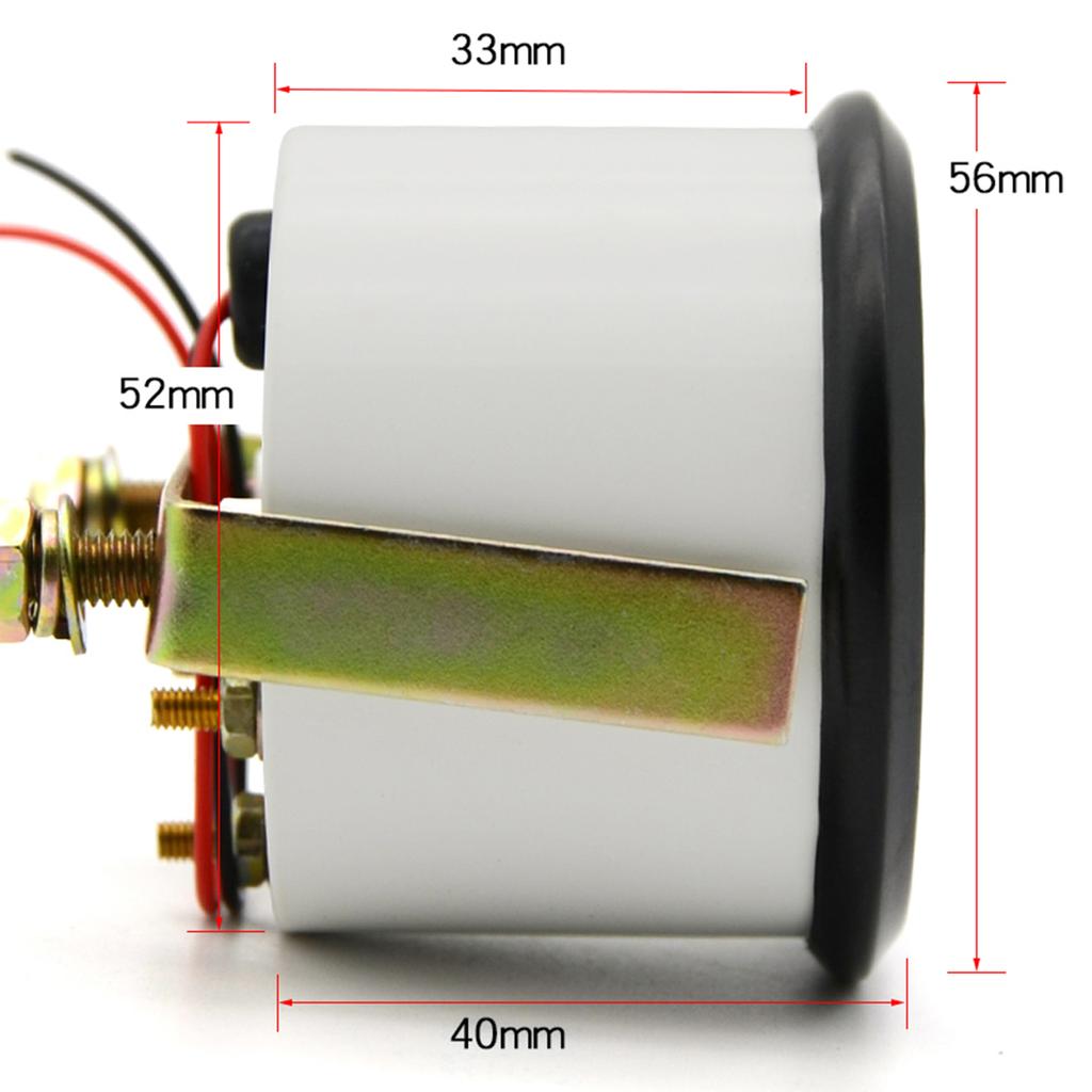 2 52mm Fuel Level Gauge, Pointer 12V Car Fuel Tank Meter with LED Backlight Rim Automotive Gauges with Fittings