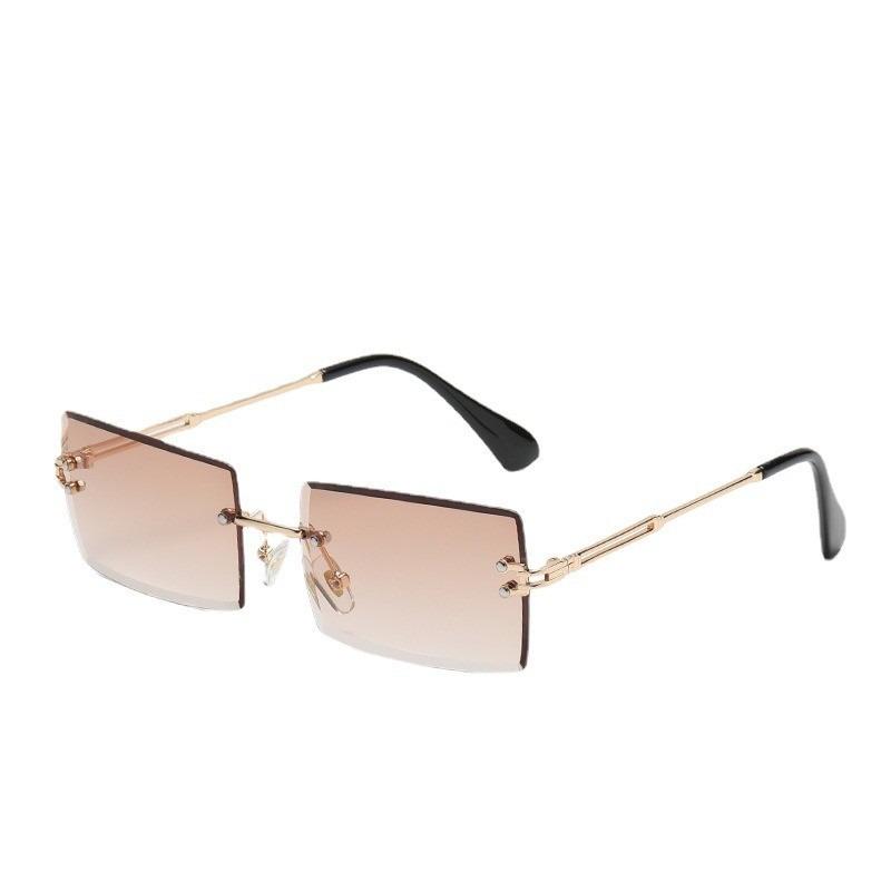 2 шт. женские и мужские модные солнцезащитные очки UV400 оттенки прямоугольные солнцезащитные очки без оправы летние модные очки